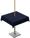 Queenker Dark Blue Outdoor Tablecloth With Umbrella Hole And Zipper, Solid Color Table Cover For Square Tables Waterproof Tablet