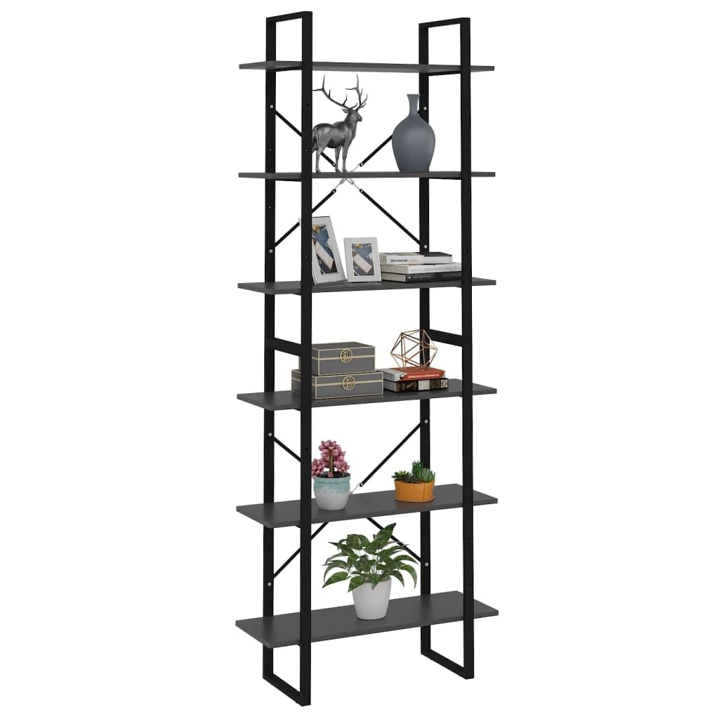 vidaXL High Cabinet Gray 31.5&quot;x11.8&quot;x82.7&quot; Engineered Wood