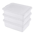 Utiao 3Pack 13 L Plastic Commercial Bus Tub with Lid, Restaurant Dish Tub