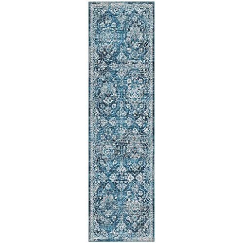Marbella Mb4 Blue Traditional Rug Runner 2' 3" X 10'
