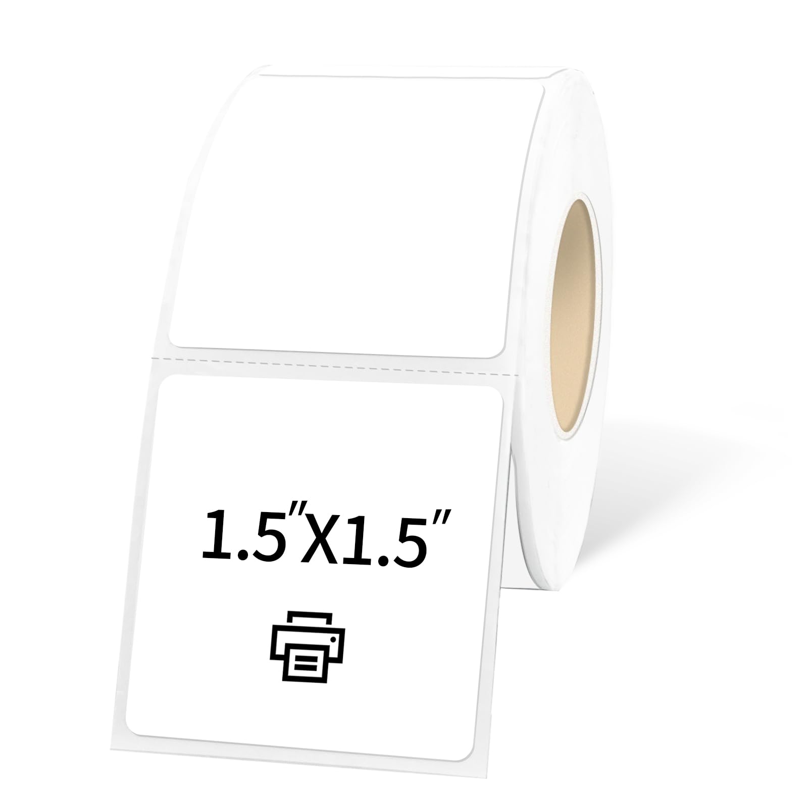 Yeachlaing 1.5 'X1.5 ' White Square Thermal Label Stickers,Self-Adhesive Square Direct Thermal Labels,500 Sheets With Perforat