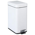 1.3 Gallon- Rectangular Small Steel Step Trash Can Wastebasket,Stainless Steel Bathroom Slim Profile Trash Can,5 Liter Garbage C