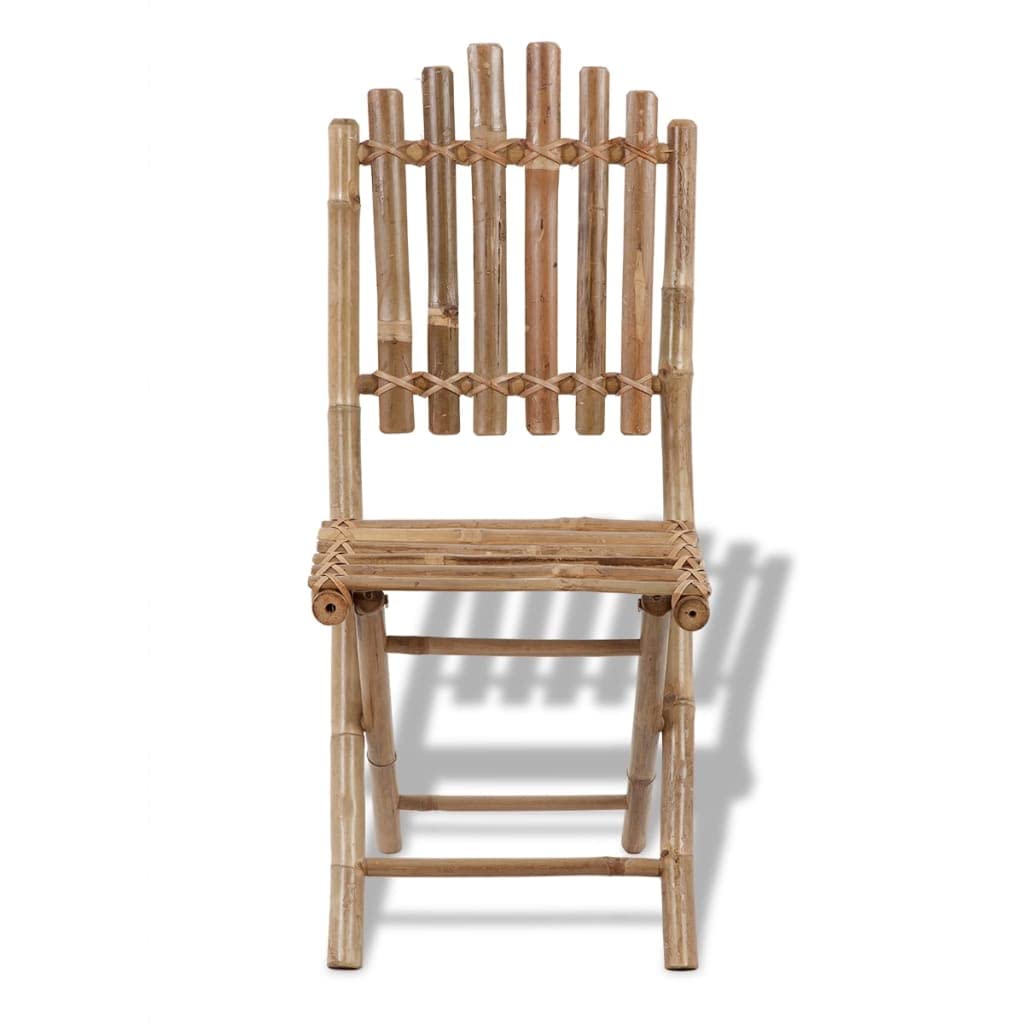 vidaXL 4X Foldable Patio Chairs Garden Balcony Backyard Terrace Home Porch Yard Lounge Seating Folding Chair Furniture Bamboo Poolside Yard Home