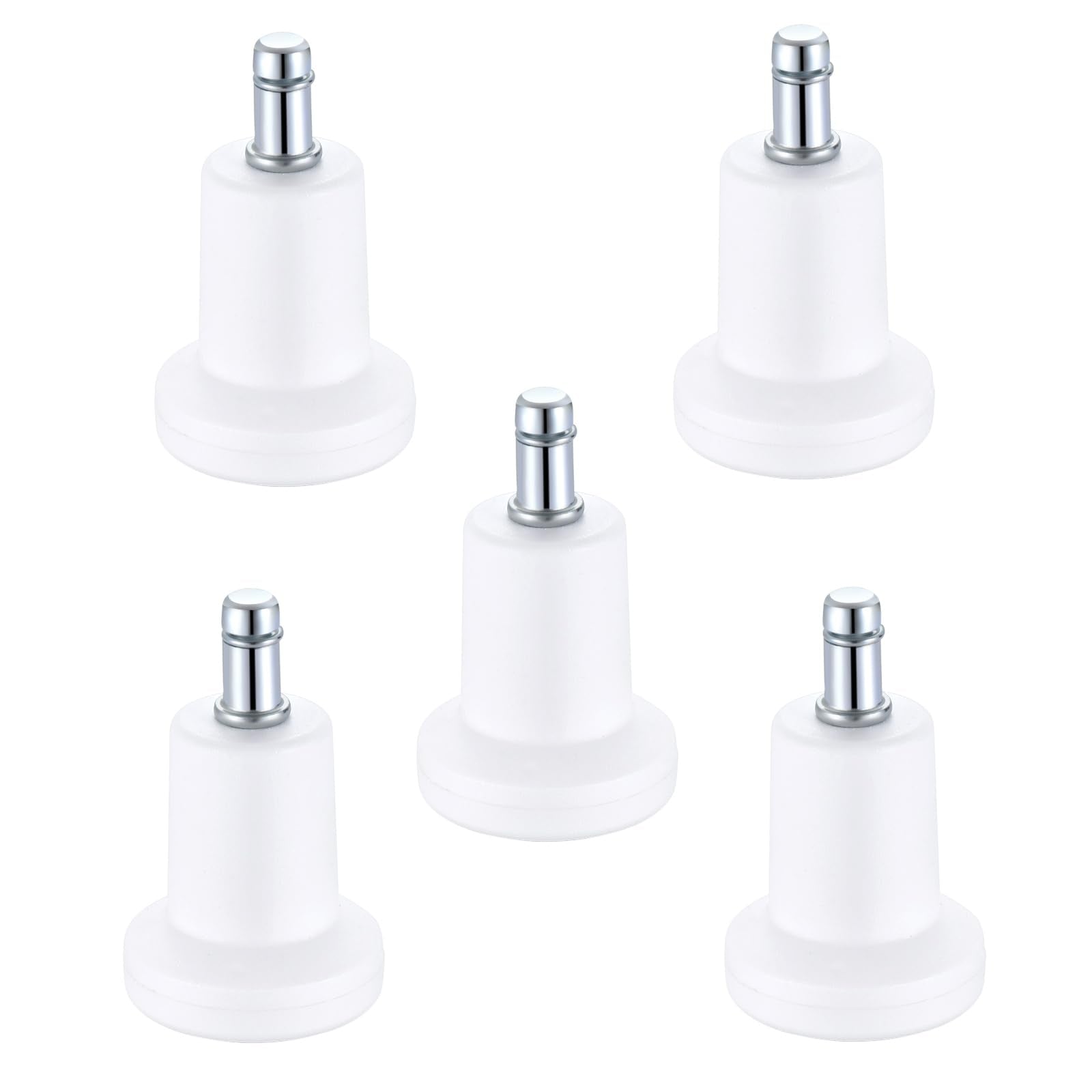 Xidouyuer 5PCS Bell Glides High Profile 2.5 Glides White for Carpet Replacement Office Chair or Stool Swivel Wheels to Fixed S