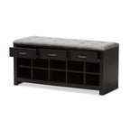 Baxton Studio Modern Shoe Storage Bench, Light Grey and Espresso Brown (143-8079-HiT)
