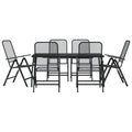 vidaXL Garden Dining Set 7 Piece, Table and Chairs for Patio Terrace, Outdoor Dining Set for 6, Armchair, Industrial Style, Anthracite Metal Mesh