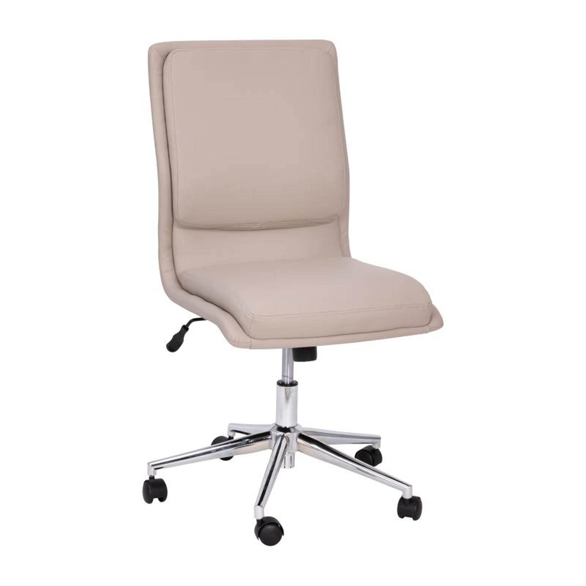 Flash Furniture Madigan Task Office Chair - Luxurious Taupe Leathersoft Upholstery - Padded Mid-Back And Seat - Height Adjustable Chrome Base - Armless