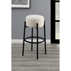 Coaster Leonard Microfiber Upholstered Round Stools White and Black