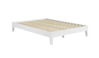 Steve Silver Co Nix Full Platform Bed, Farmhouse, Contemporary, Pine Wood, 6.5-Inch Under Bed Clearance, 28-Slat Dual-Zone System, Bedroom, No Box Spring Needed, 77" L x 55.5" W x 12.24" H, White