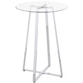 Coaster Home Furnishings Zanella Glass Top Bar Table Chrome