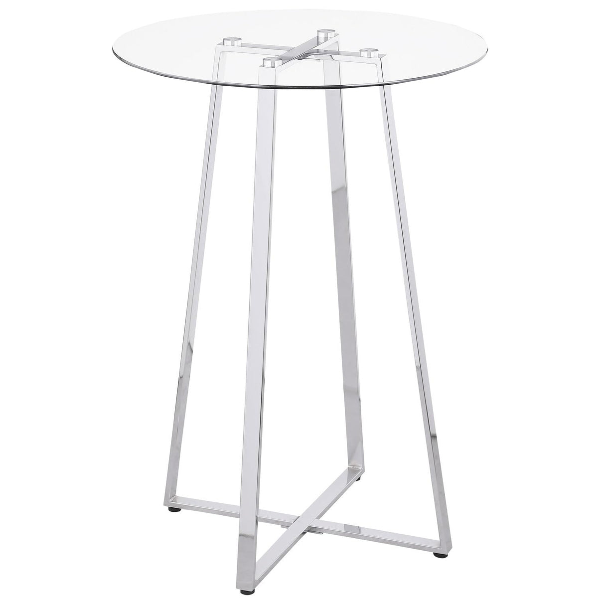 Coaster Home Furnishings Zanella Glass Top Bar Table Chrome