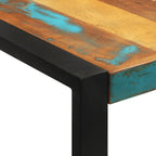 vidaXL Solid Wood Reclaimed Bar Table - Industrial Style Black Iron Frame Bistro Table for Dining Room, Kitchen, Pub