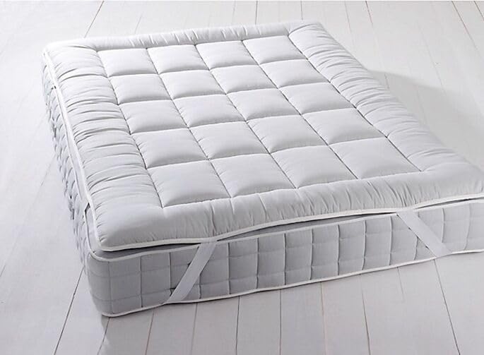 Royal Hotel Bedding Plush Mattress Topper, Twin, 2 Inches Hypoallergenic Overfilled Down Alternative Anchor Bands Mattress Toppe