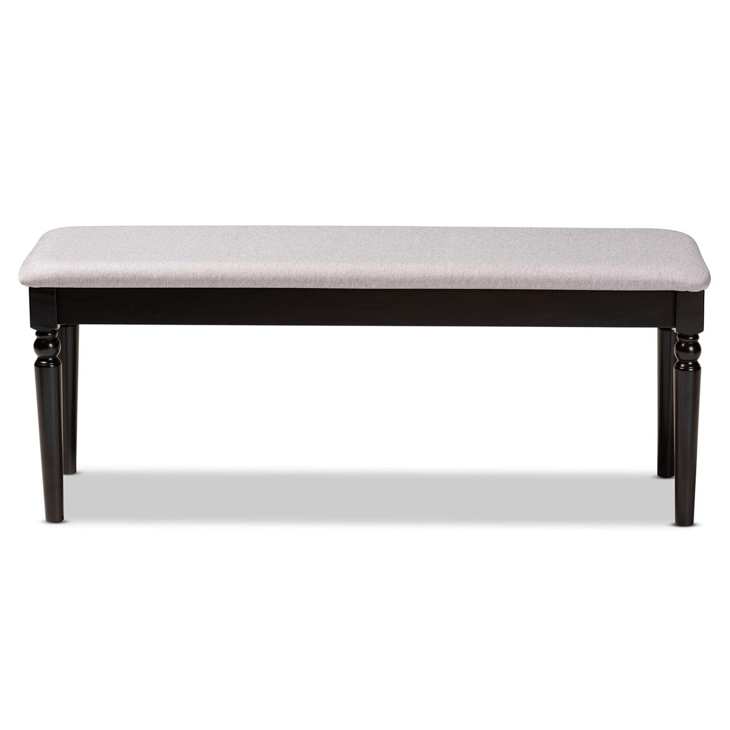 Baxton Studio Giovanni Modern and Contemporary Grey Fabric Upholstered and Dark Brown Finished Wood Dining Bench