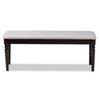 Baxton Studio Giovanni Modern and Contemporary Grey Fabric Upholstered and Dark Brown Finished Wood Dining Bench