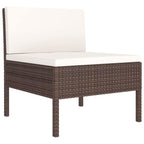 vidaXL Garden Lounge Set 11 Piece, Sectional Sofa for Outdoor, Couch with Cushions, Patio Lounge Set, Farmhouse Modern, Poly Rattan Brown