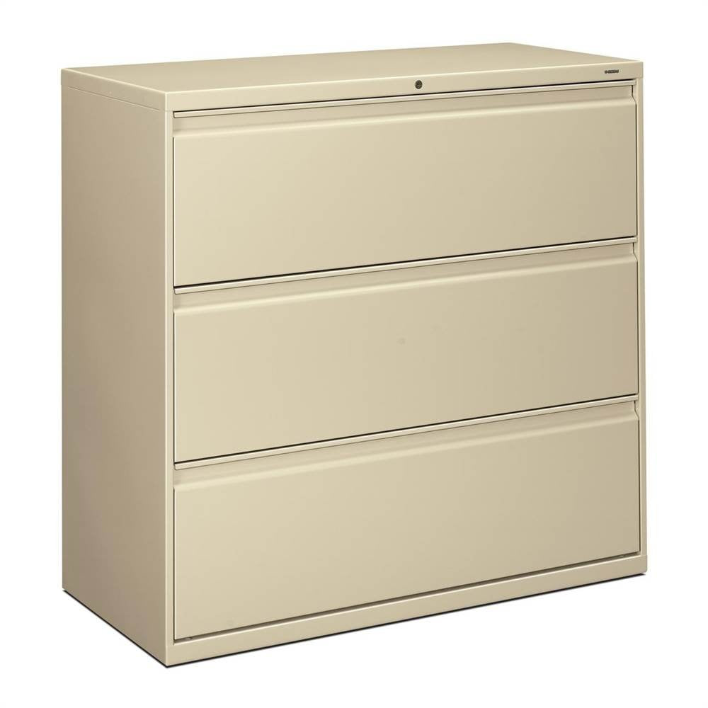 Hon Company 3-Drawer Lateral File,42&quot;X19-1/4&quot;X40-7/8&quot;,Putty