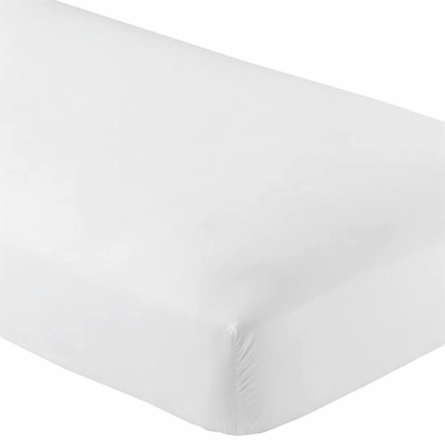 Crescent Bedding Crescent Full White Deep Pocket Fitted Sheet Only - Soft & Comfy 100% Cotton- Hypoallergenic (Full, White)