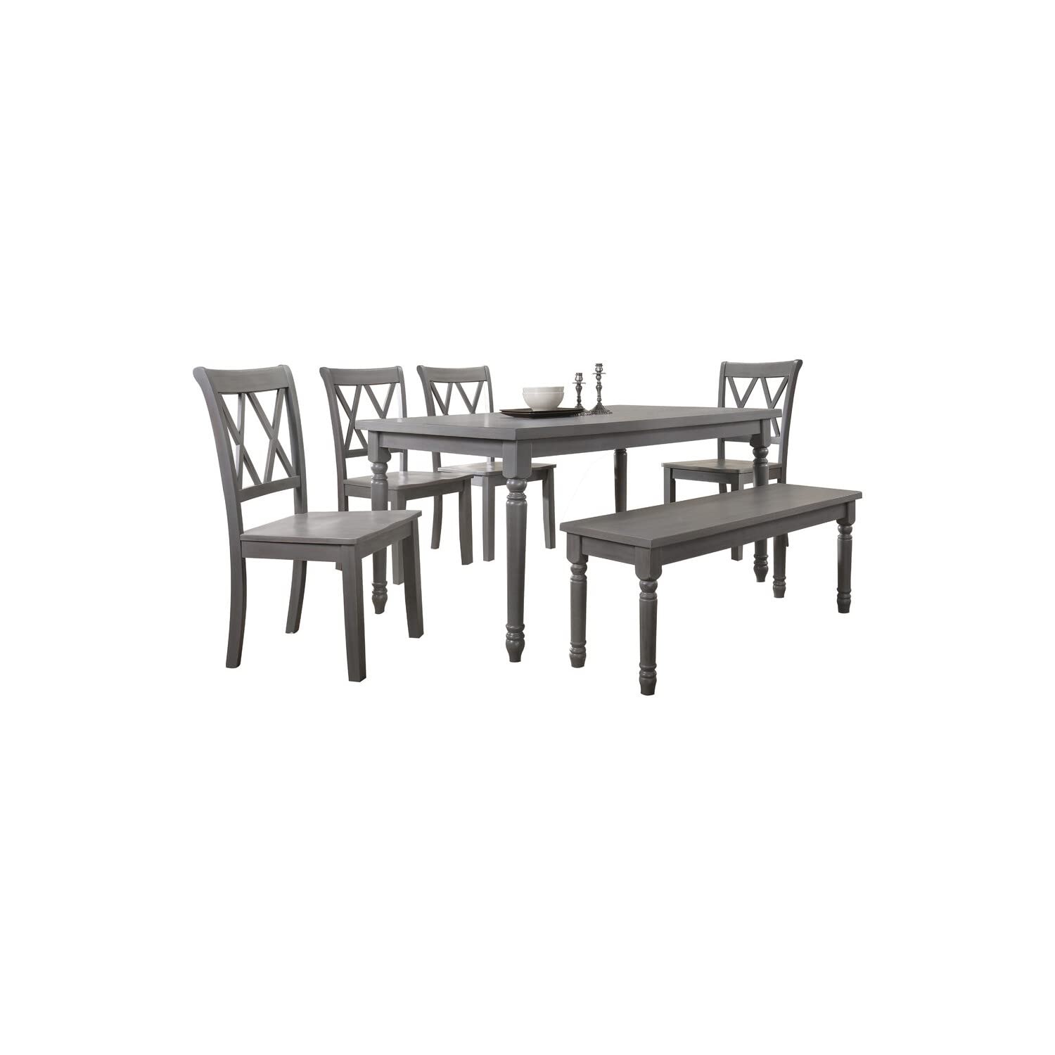 Best Master Furniture 6 Pcs Dining Set With Bench