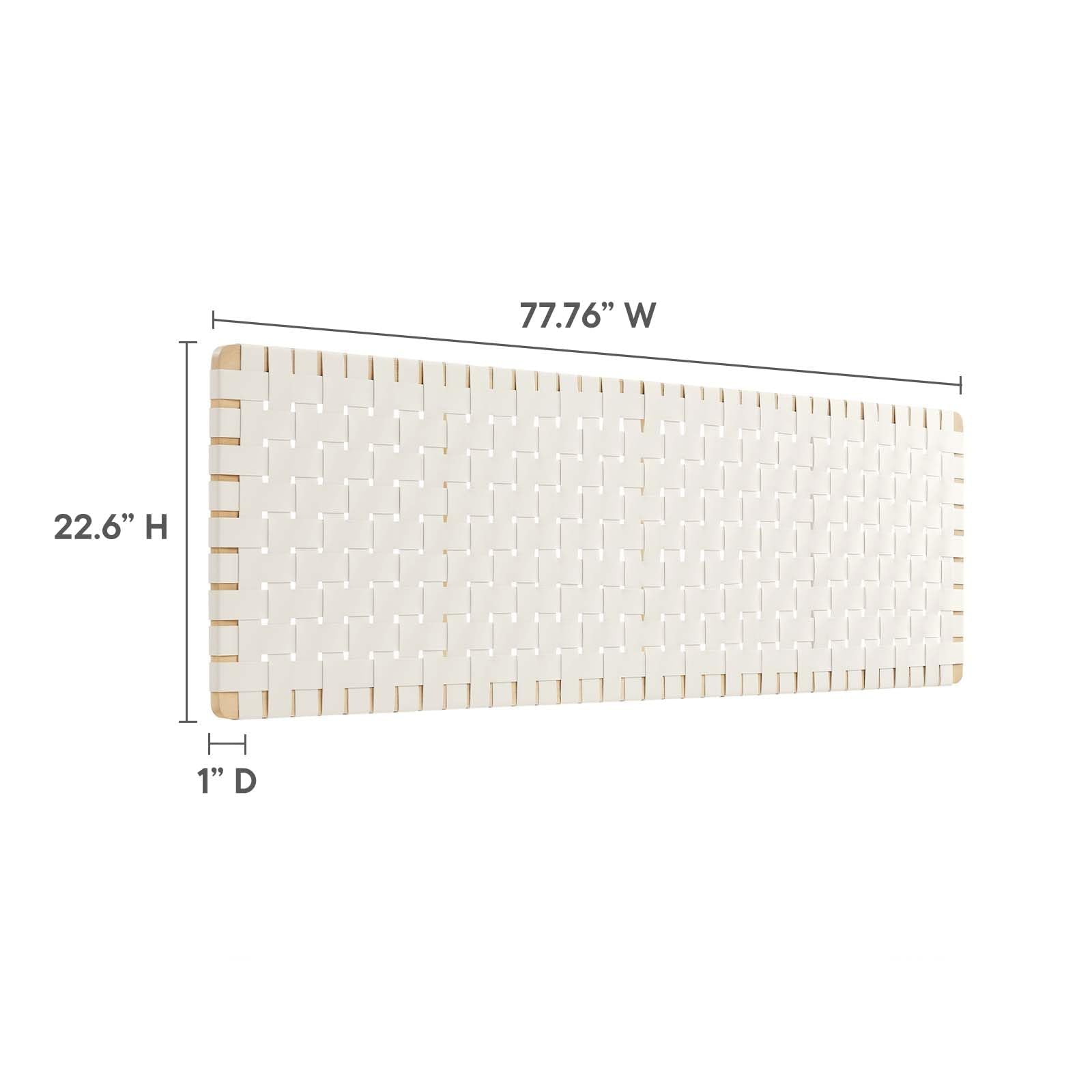 Modway Sparta Vegan Leather Weave King Headboard in Natural Beige, Faux Leather King Headboard Only with Wall Mount Design for Primary Bedroom or Guest Room