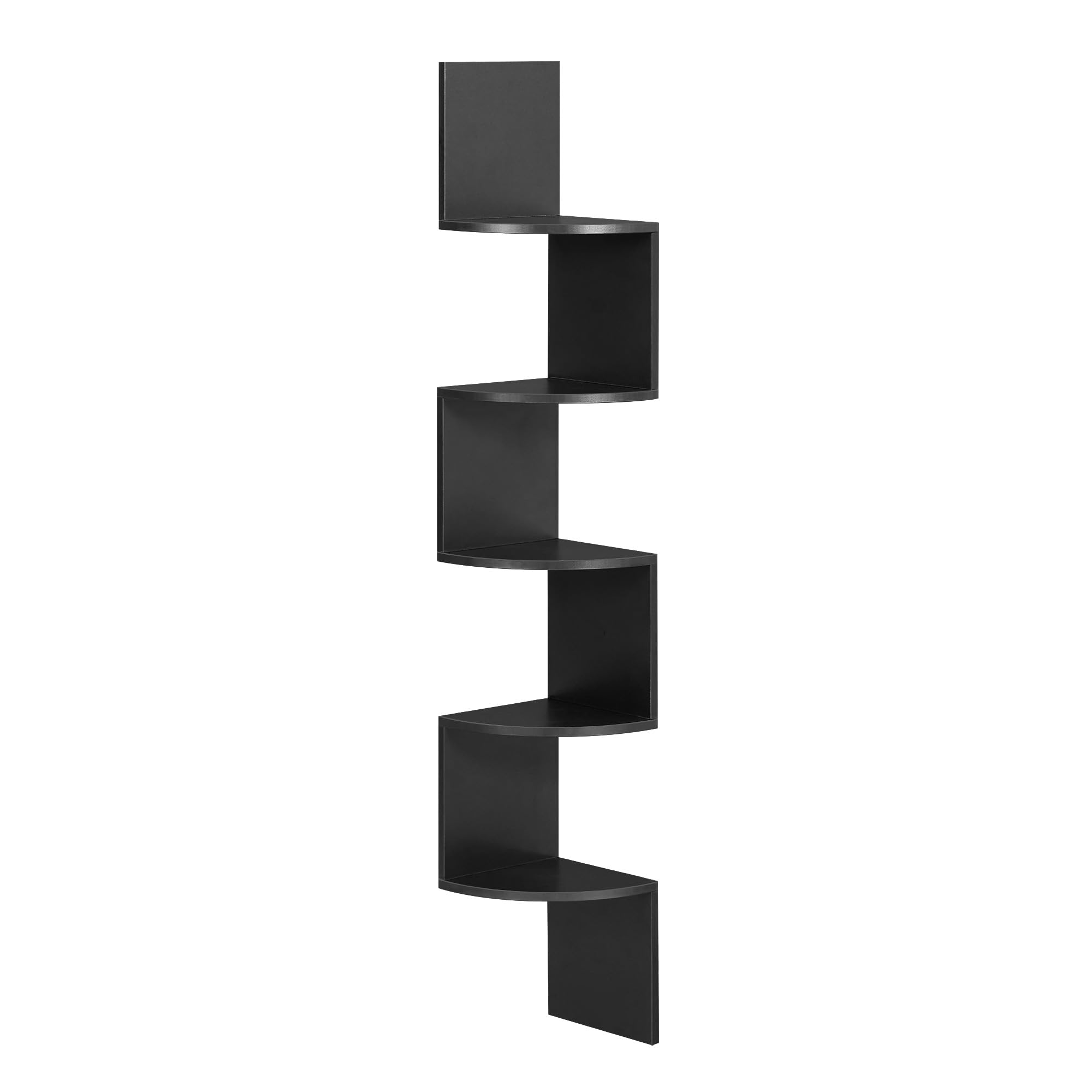 VASAGLE Corner Shelf Wall Mount, 5-Tier Floating Corner Bookshelf, Plant Shelf for Bedroom, Living Room, Bathroom, Home Office, 