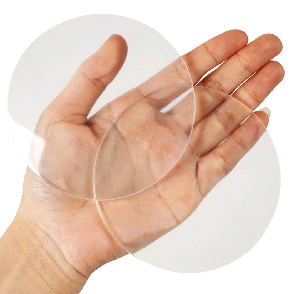 Door Knob Wall Shield, Transparent Round Soft Rubber Wall Protector Self Adhesive Door Handle Bumper Pack Of 2 (Large Round Styl