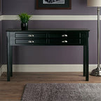 Ergode Wood Timber Console Table - Contemporary Design, Black Finish, 4 Storage Drawers, Entryway Furniture, Easy Assembly - 47.6' W x 15.7' D x 29.1' H