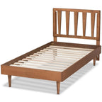 Baxton Studio Kuro Modern and Contemporary Walnut Brown Finished Wood Twin Size Platform Bed