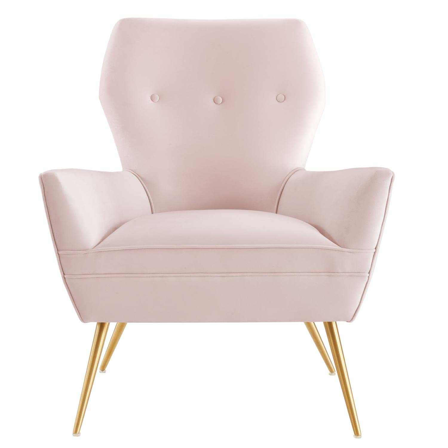 Modway Renata Modern Tufted Performance Velvet Armchair In Pink/Gold