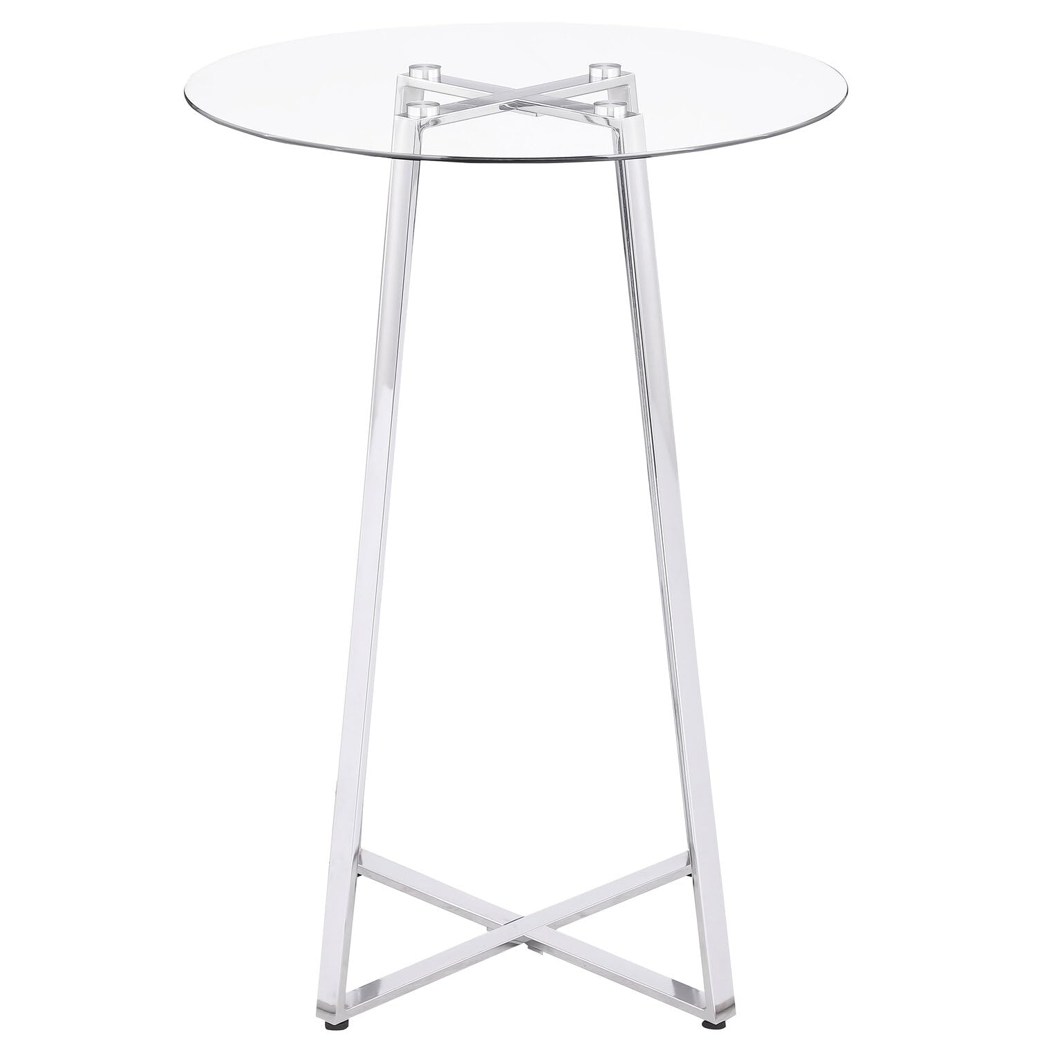 Coaster Home Furnishings Zanella Glass Top Bar Table Chrome