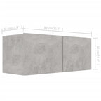 vidaXL Modern TV Cabinet Set - 4 Piece Design in Concrete Gray Engineered Wood - Wall Mounted Storage with Spacious Compartments for Living Room'