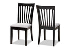 Baxton Studio Minette Modern and Contemporary Gray Fabric Upholstered and Espresso Brown Finished Wood 2-Piece Dining Chair Set