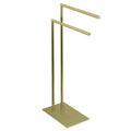 Kingston Brass SCC8327 Edenscape Freestanding Dual -Towel Rack, Brushed Brass