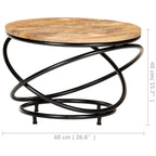 ELEMENT HARBOR Coffee Table Black 23.6"x23.6"x15.7" Solid Rough Mango Wood