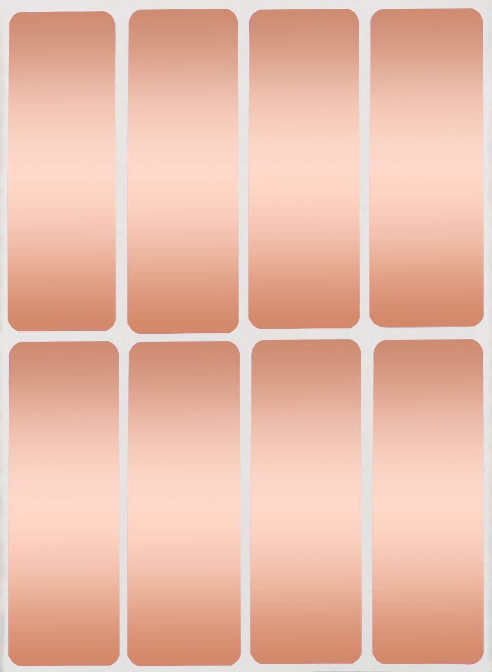 Royal Green Metallic Gift Label 3X1 (75Mm X 25Mm) Rose Gold Sticker Sheets - 40 Pack