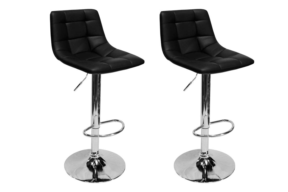 Best Master Furniture Hayden Modern Adjustable Height Bar Stool, Set Of 2, Black