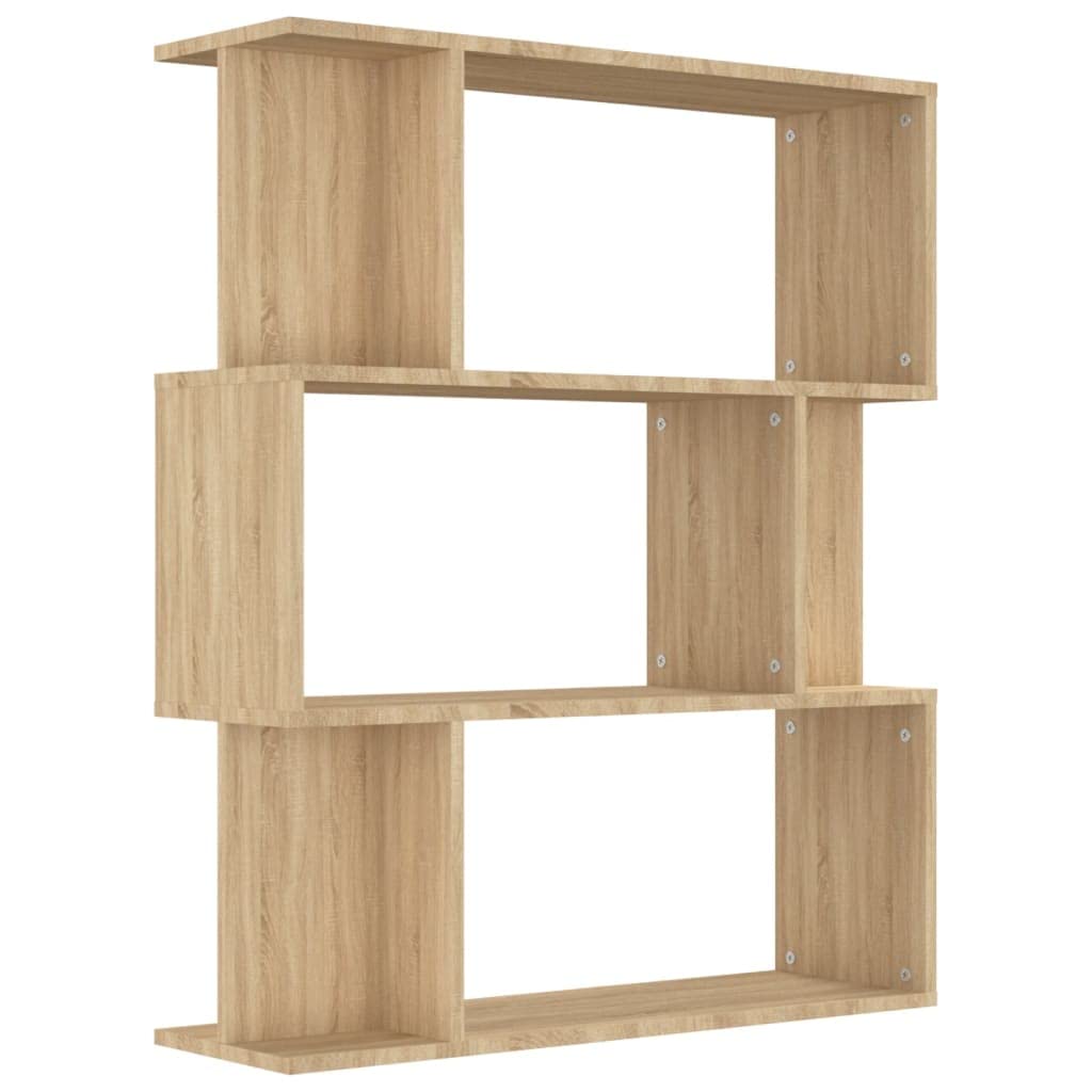 vidaXL Book Cabinet, Room Divider Bookshelf Bookcase for Office Living Room, Freestanding Shelving Unit, Modern Style, Sonoma Oak Engineered Wood