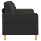 vidaXL Modern 2-Seater Black Fabric Sofa with Metal Frame for Living Room, Lounge Area or Patio, Comfortable Seating Experience with Padded Seats and Back Pillows