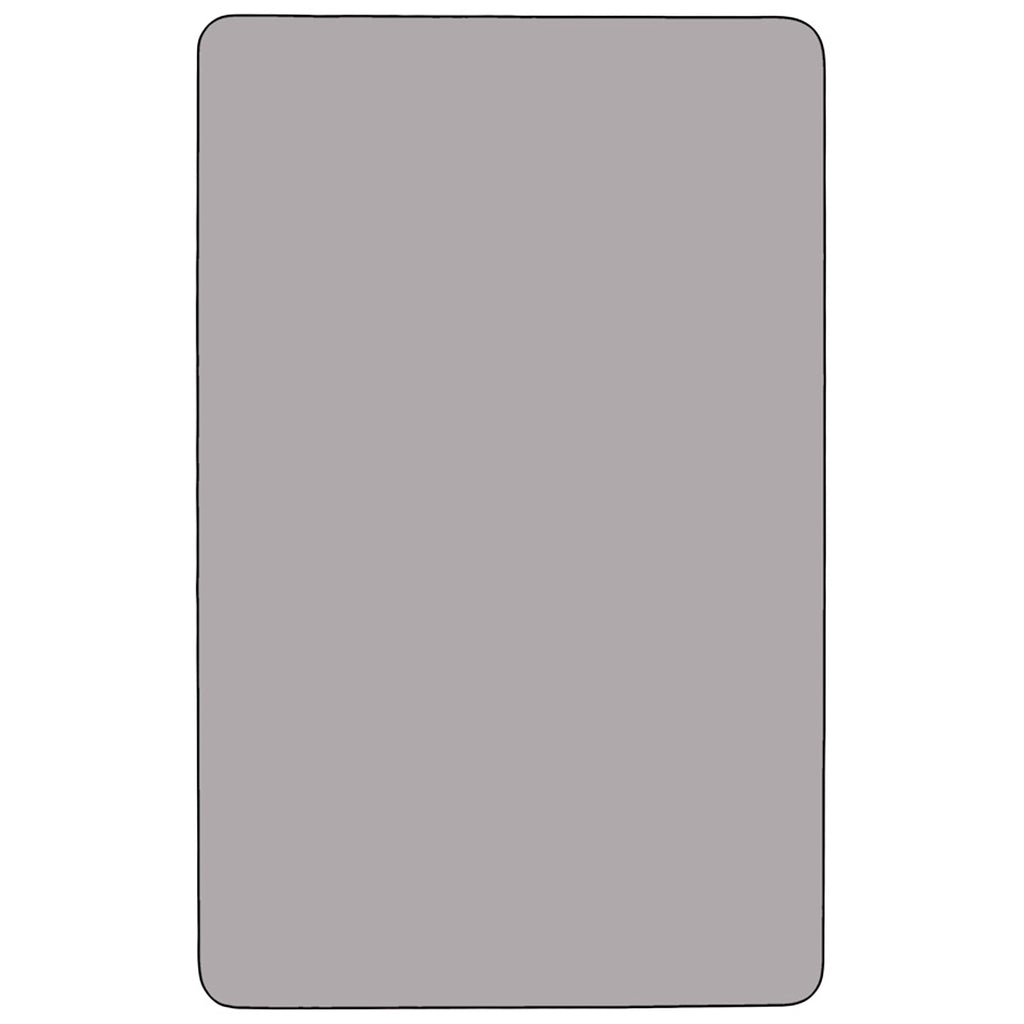 Flash Furniture Wren 30''W x 48''L Rectangular Grey Thermal Laminate Activity Table - Height Adjustable Short Legs