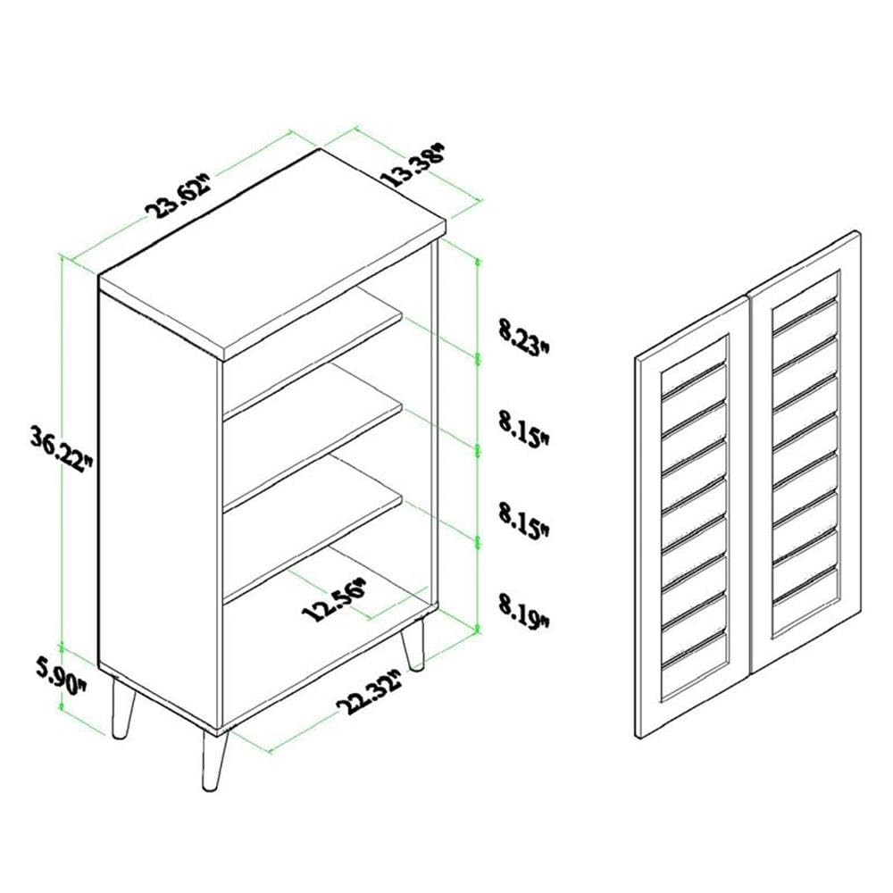 Baxton Studio Salma Modern and Contemporary Dark Brown Finished Wood 2-Door Shoe Storage Cabinet
