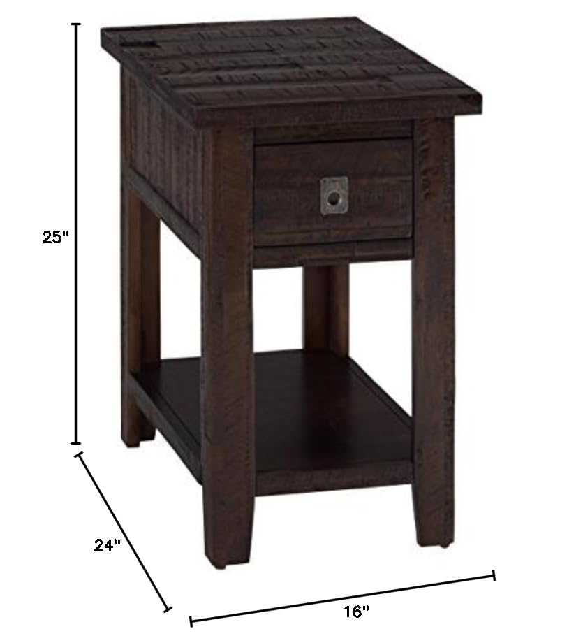 Jofran Kona Grove 1 Drawer End Table in Rustic Chocolate