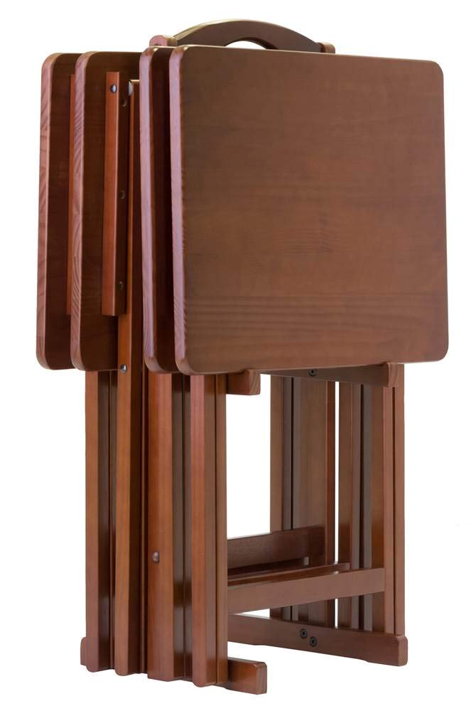 Winsome Alex Snack Table, Walnut, 19.06x14.57x25.98, 5-PC Set