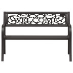 vidaXL Black Patio Bench 49.2" Made of Durable Powder-Coated Steel - Weather-Resistance and Easy Assembly for Garden, Patio, and Outdoor Areas