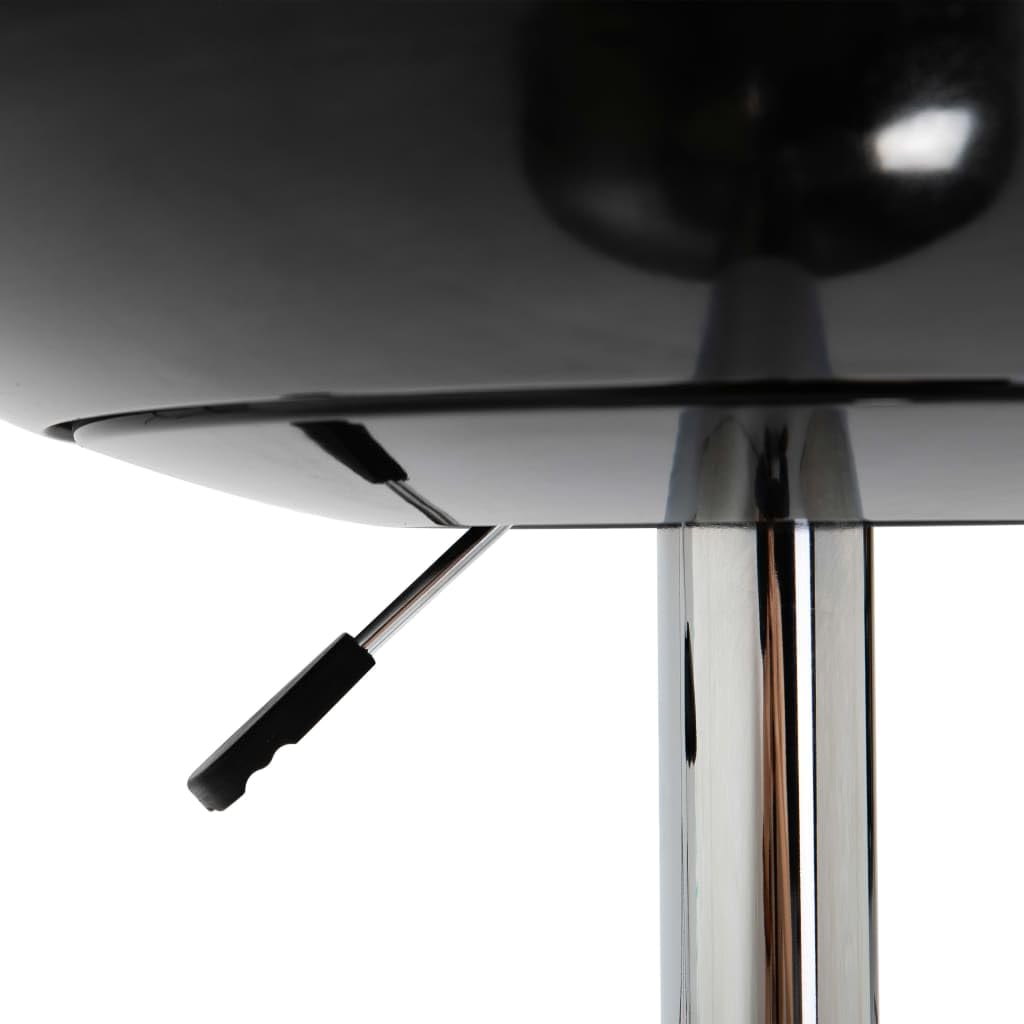 vidaXL Modern Round Black Bar Table - Adjustable Height Dining Table with ABS Top and Chromed Steel Frame - Perfect for Kitchen, Bar, Salon, and Patio.
