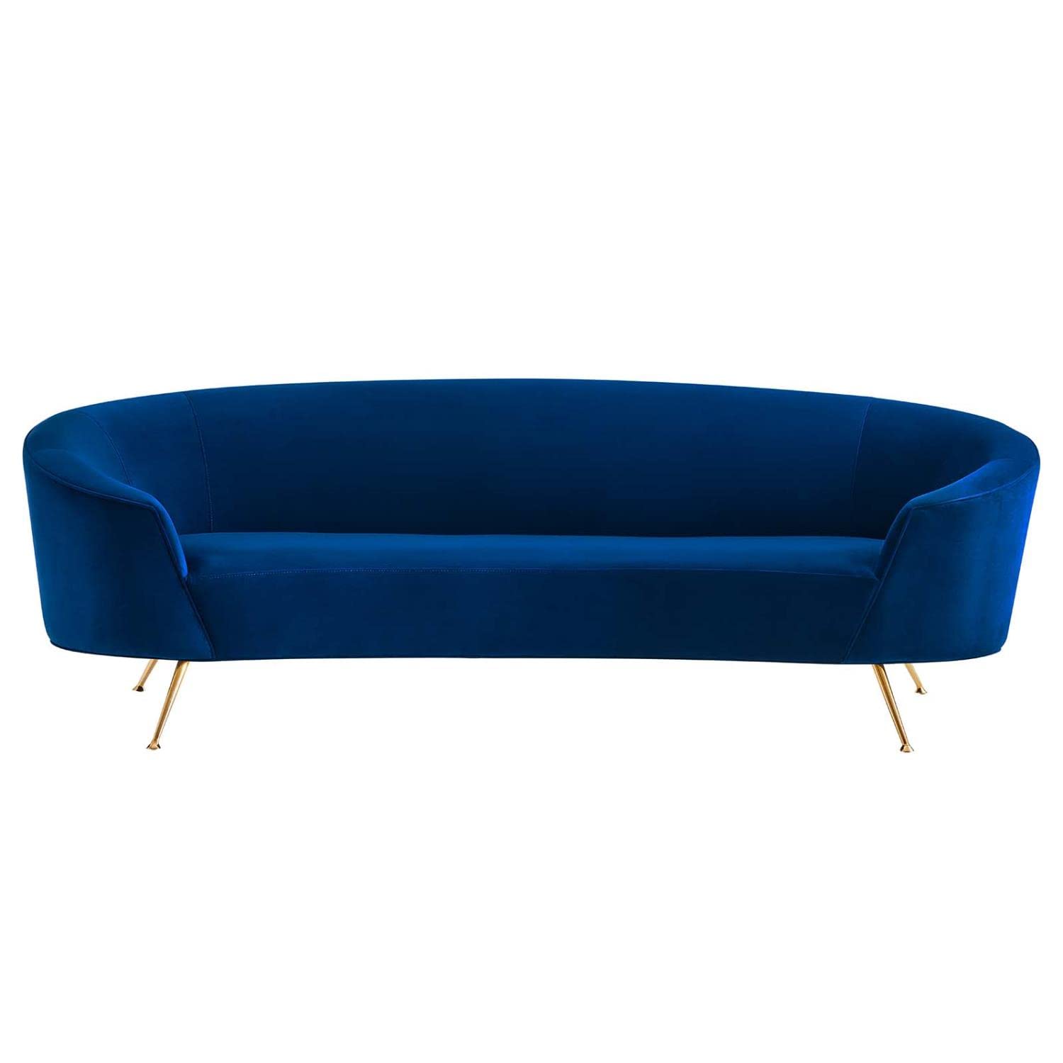 Modway Marchesa Upholstered Velvet Sofa With Navy Finish Eei-5015-Nav
