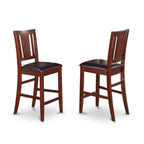 East West Furniture BUCK3-MAH-LC 3 Piece Counter Height Dining Set for Small Spaces Contains a Rectangle Kitchen Table and 2 Faux Leather Dining Room Chairs, 30x48 Inch, Mahogany