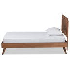 Baxton Studio Michi Modern and Contemporary Ash Walnut Finished Wood Twin Size Bed