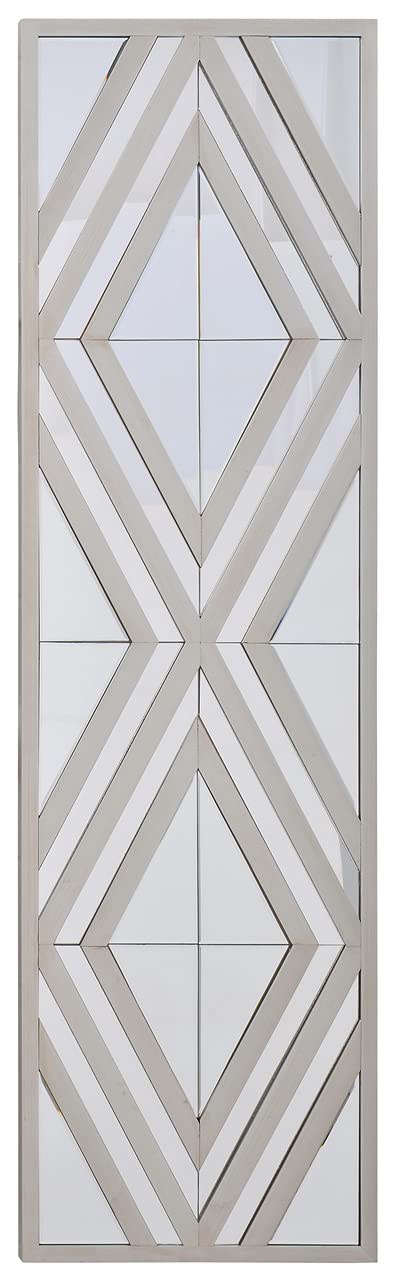 Afd Home Silver Modern Aspen Double Diamond 72 Inch Wall Accent Mirror