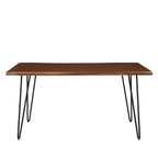 Modway Ardor 60&Quot; Live Edge Acacia Wood Rectangular Dining Table In Black Walnut