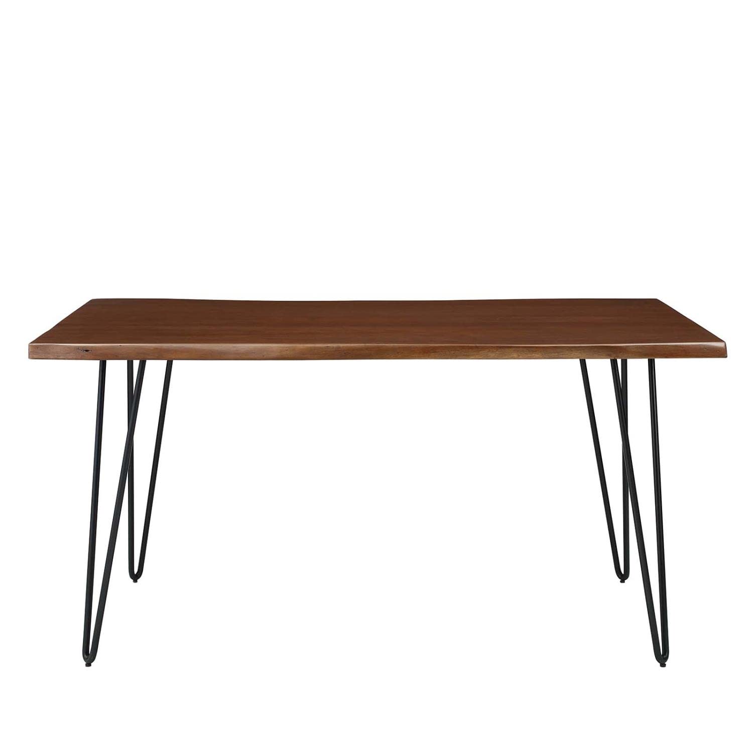 Modway Ardor 60' Live Edge Acacia Wood Rectangular Dining Table In Black Walnut